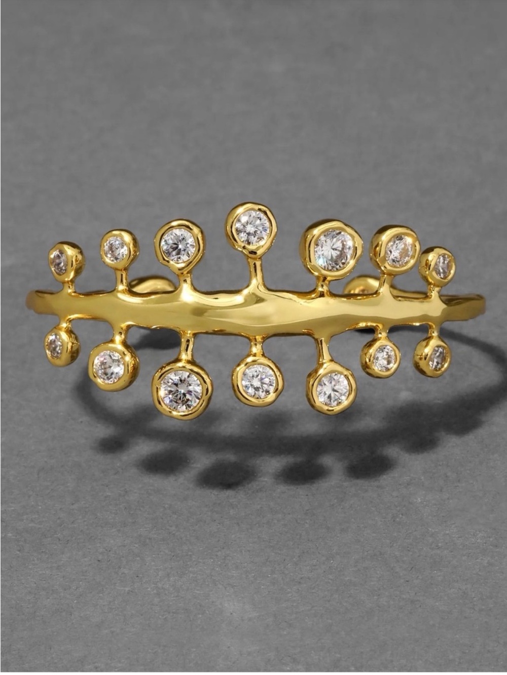 Alexis Bittar• Asterales Gold CZ Stones in Organic Enoki Set Cuff Bracelet